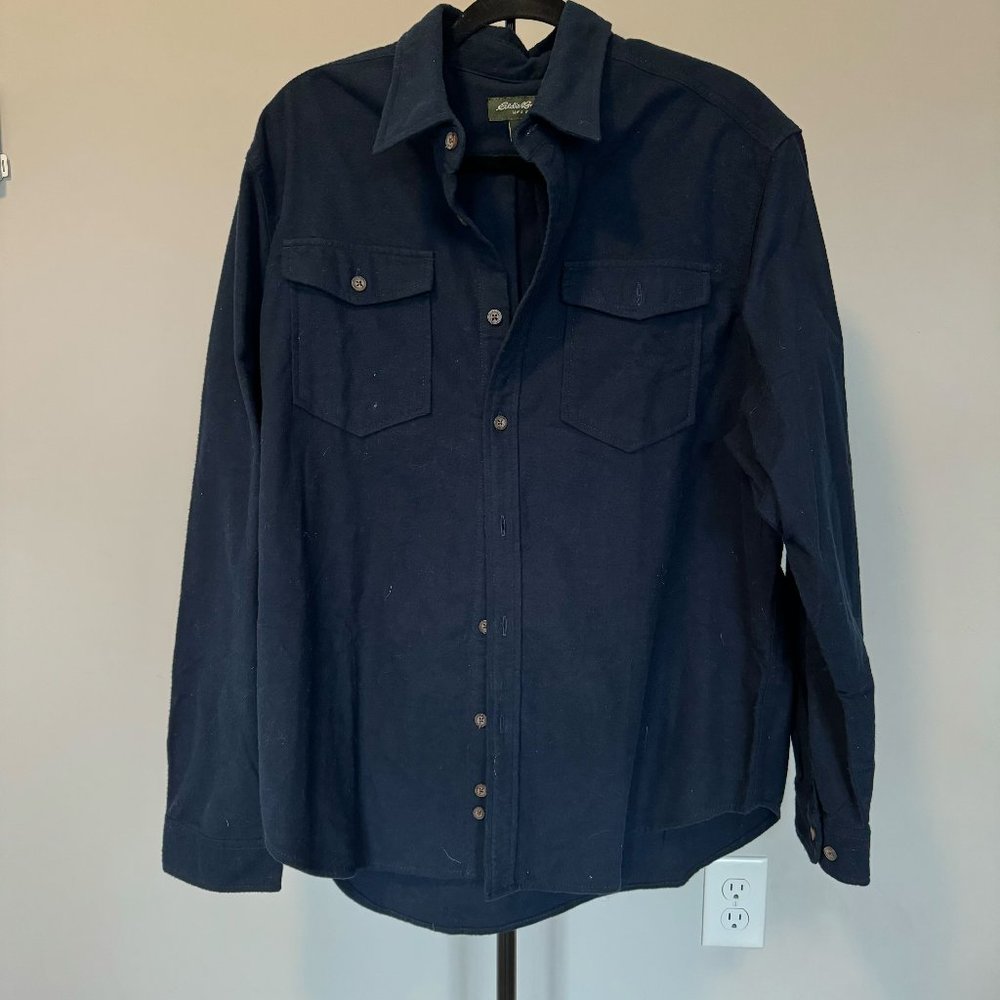 Eddie‎ Bauer Navy Cotton Button Down Shirt - Size XL